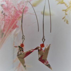 Boucles d'oreilles origami - Colombes Volcan