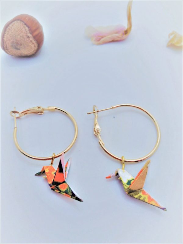 BOOco11 - 20€ - Boucles d'Oreilles Origami colombe - Indisponible