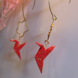 Boucles d'oreilles origami - Colombes hanabi
