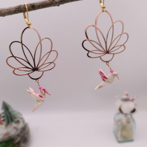 Boucles d'oreilles Origami - Colombe Eclosion