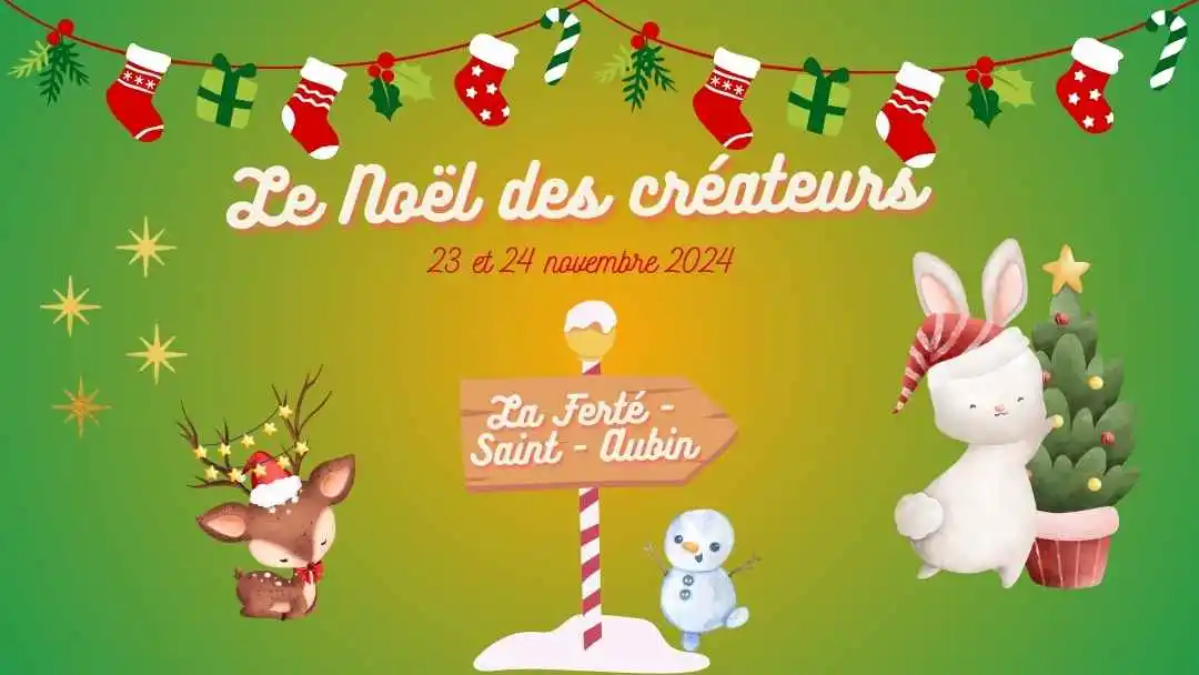 affiche noël des créateurs à la Ferté-Saint-Aubin le 23 et 24 novembre 2024