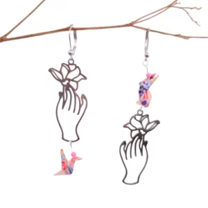 Boucles d’oreilles Origami – Lapin et colombe de l'espoir