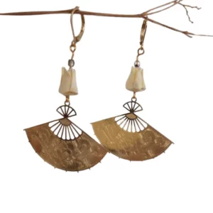 Boucles d’oreilles Origami – Lotus et éventail