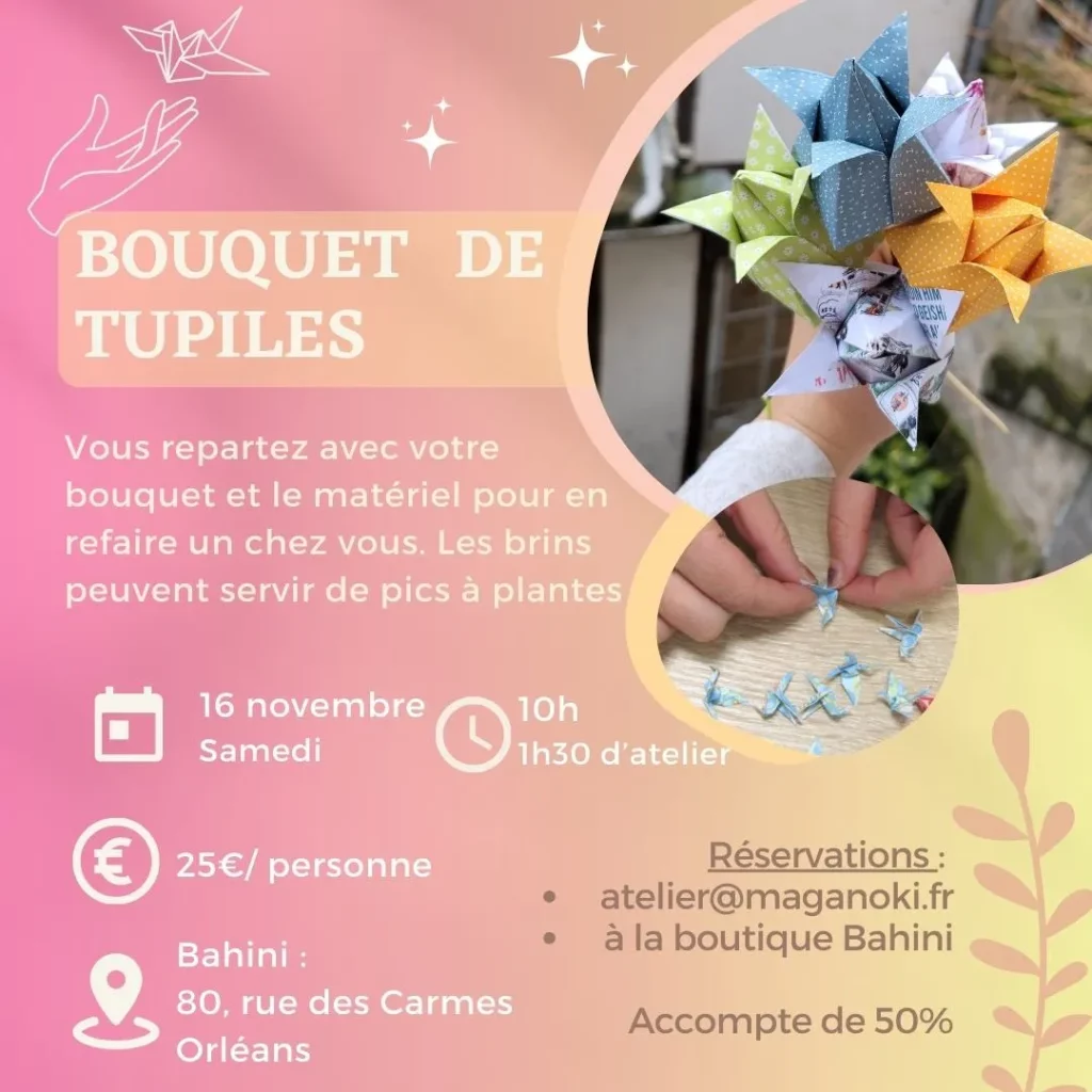 atelier bouquet de tulipes le 16 novembre 2024