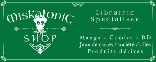 Logo de la librairie spécialisée Miskatonic Shop à Orléans