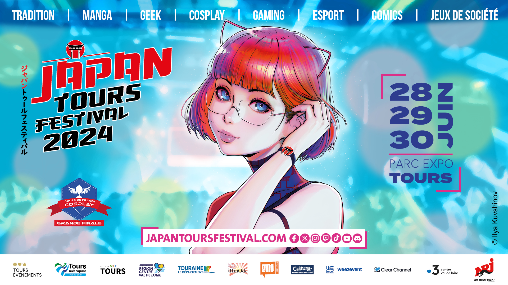 affiche de la Japan Tours Festival du 28 au 30 Juin 2024 à Tours