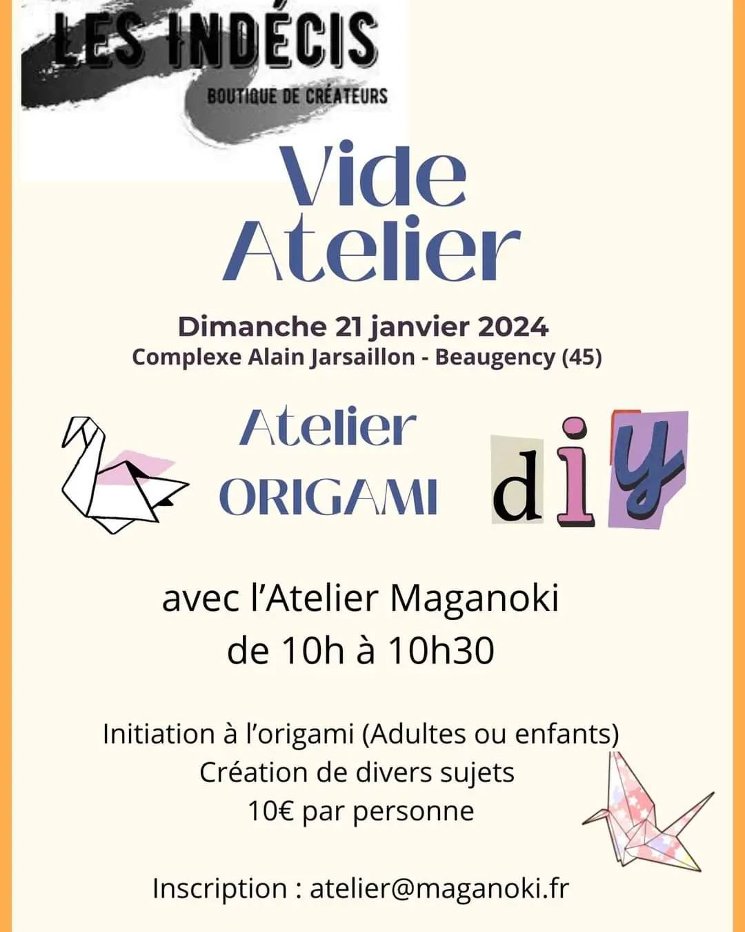 affiche du vide Atelier du 21 janvier 2024 à Beaugency