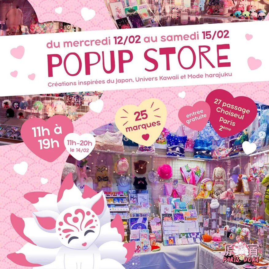 Popup store à Paris, passage Choiseul avec l'association Pari Dori, du 12 au 15 février 2025