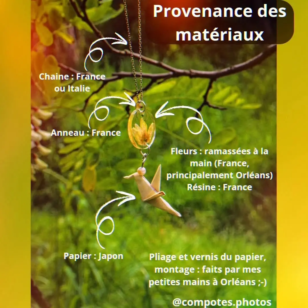 Provenance des matériaux : France principalement