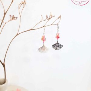 boucles d'oreilles en origami japonaises lotus ginkgo 2