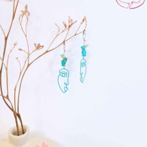 boucles d'oreilles en origami japonaises lapins visage 2
