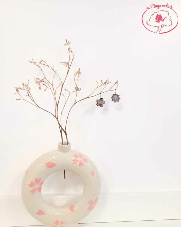 boucles d'oreilles en bois et washi sakura carpe 3