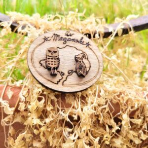 boucles d'oreilles en bois - chouettes
