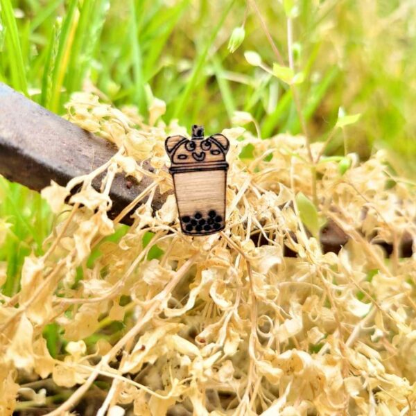 boucles d'oreilles en bois - corée - bubbletea