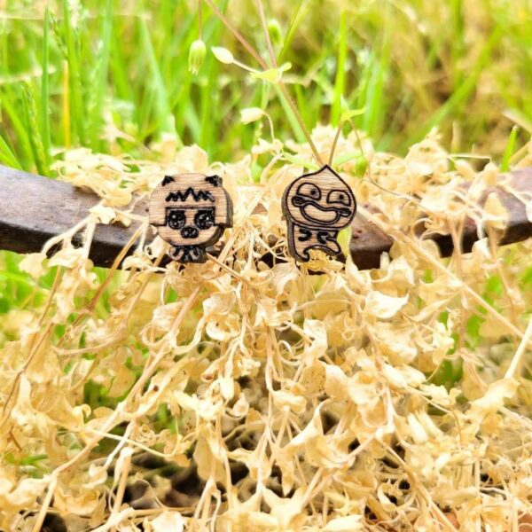 boucles d'oreilles en bois - corée - kakao friends 2