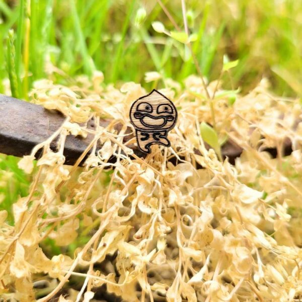 boucles d'oreilles en bois - corée - kakao friends apeach