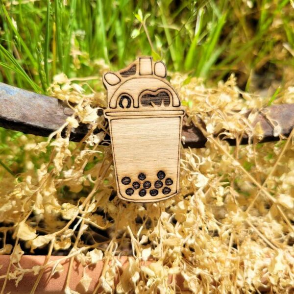 broche en bois - corée - bubbletea