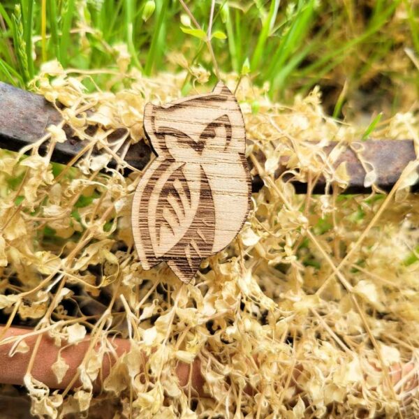 broche en bois - hiboux