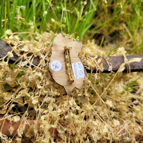broche en bois - hiboux dos