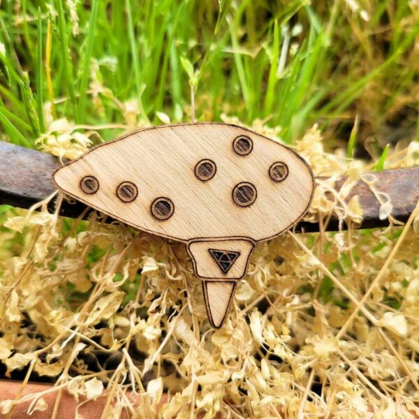 broche en bois - zelda ocarina