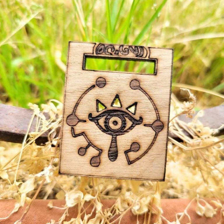 broche en bois - zelda - tablette sheika