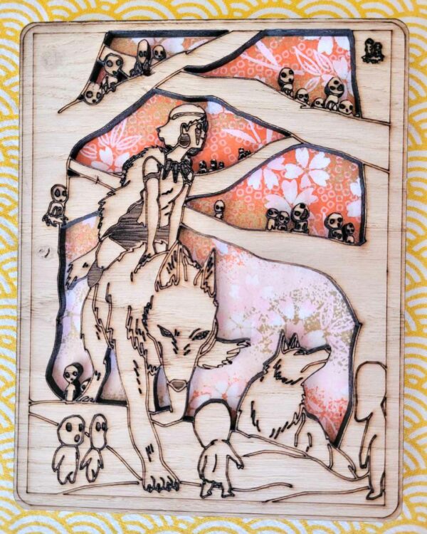 cadre bois mononoke sakura