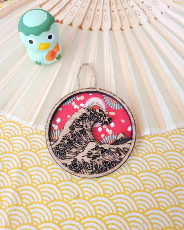 suspensions bois petites vagues washi - ombrelles