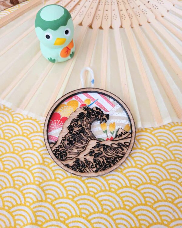 suspensions bois petites vagues washi - sakura