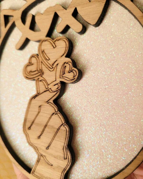 cadre en bois XOXO - glitter 2