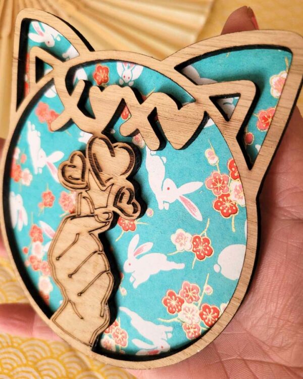 cadre en bois XOXO - lapins 2