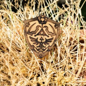 broche en bois - bouclier hylien