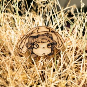 broche en bois - ponyo-écume