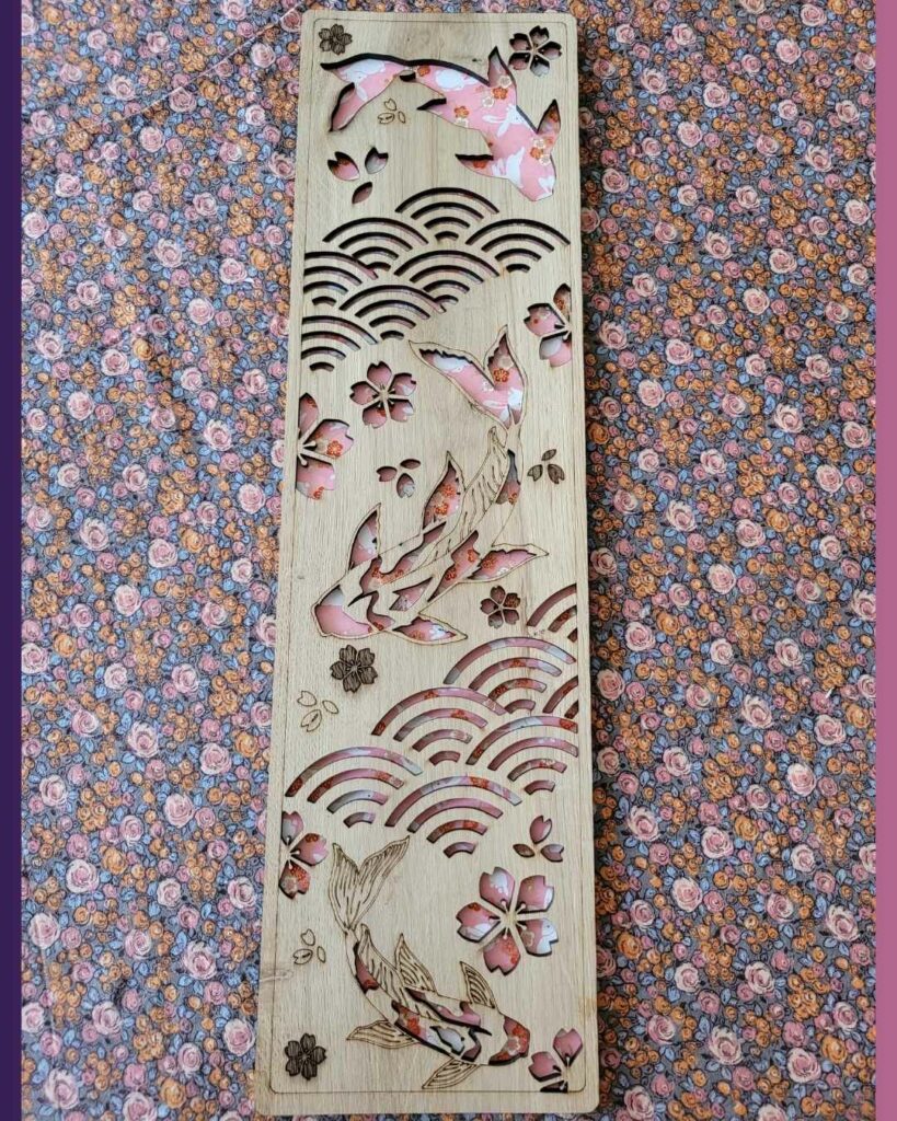 grande estampe carpe et sakura - lapin rose