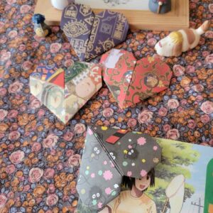 marque-page cœur le voyage de chihiro papier origami des studio ghibli / Miyazaki