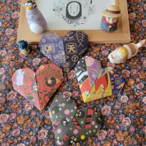 marque-page cœur le voyage de chihiro papier origami des studio ghibli / Miyazaki