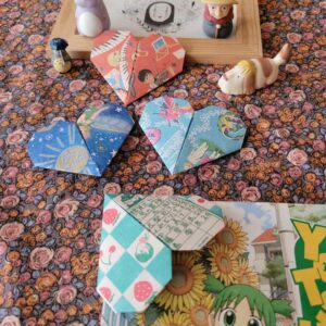 marque-page cœur si tu tends l'oreille et le royaume des chats papier origami des studio ghibli / Miyazaki / Kondô