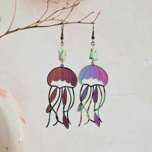 boucles d'oreilles origami : lotus sur méduses